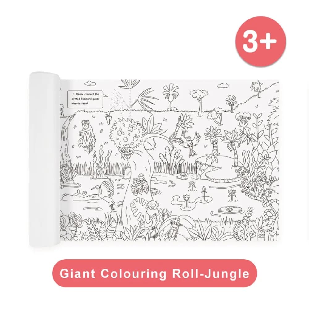 10 Meter Giant Coloring Scroll, Jungle, by Mideer, coloring and painting, ages 3+