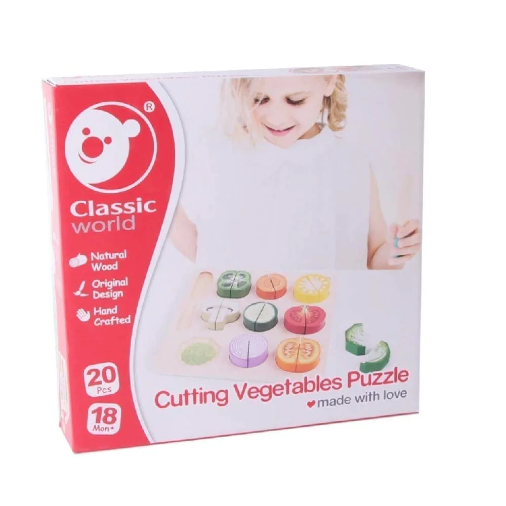 Cutting Vegetables Puzzle, by Classic World, puzzles, ages 1+