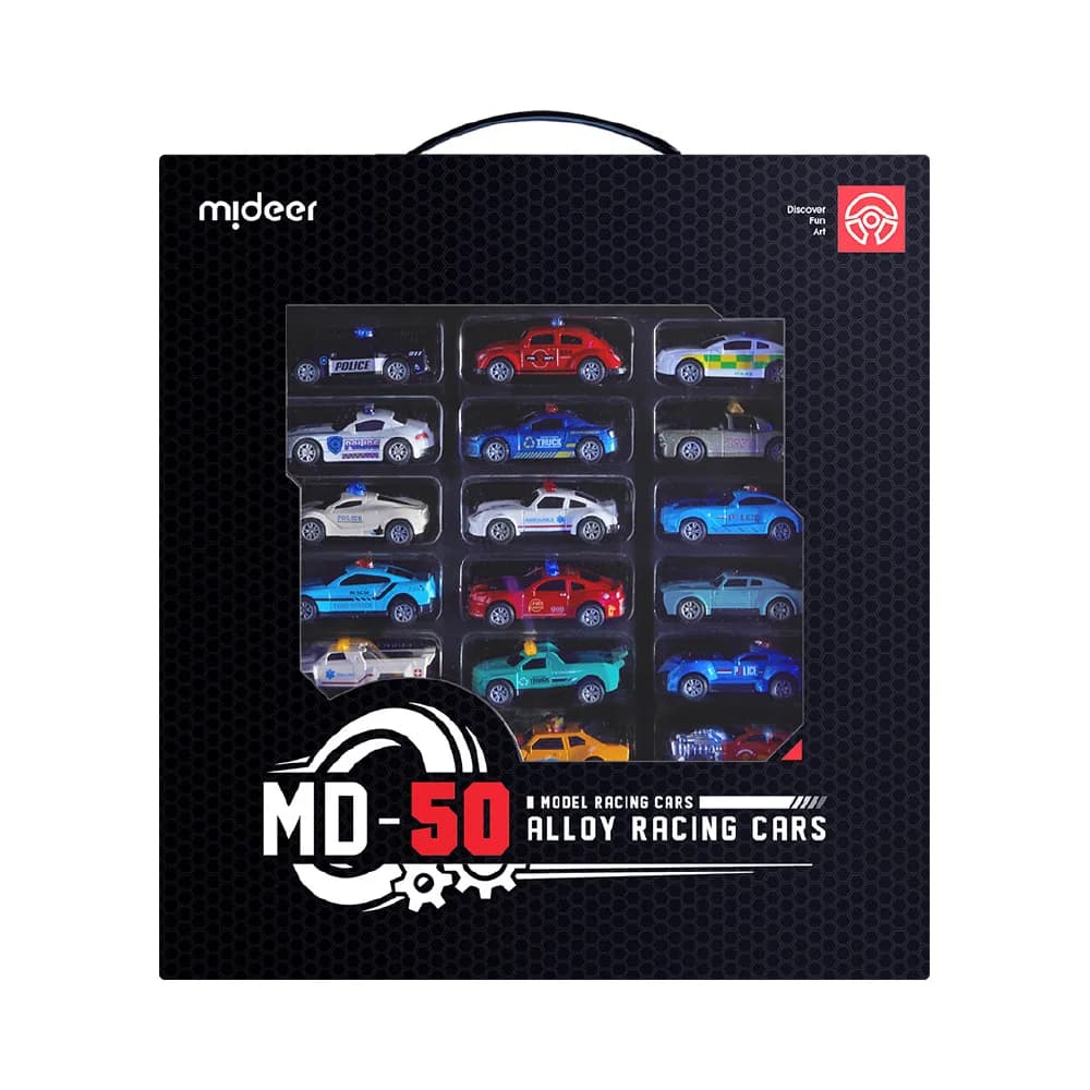 Alloy Racing Cars, 50 Pieces, by Mideer, classic toys, ages 3+
