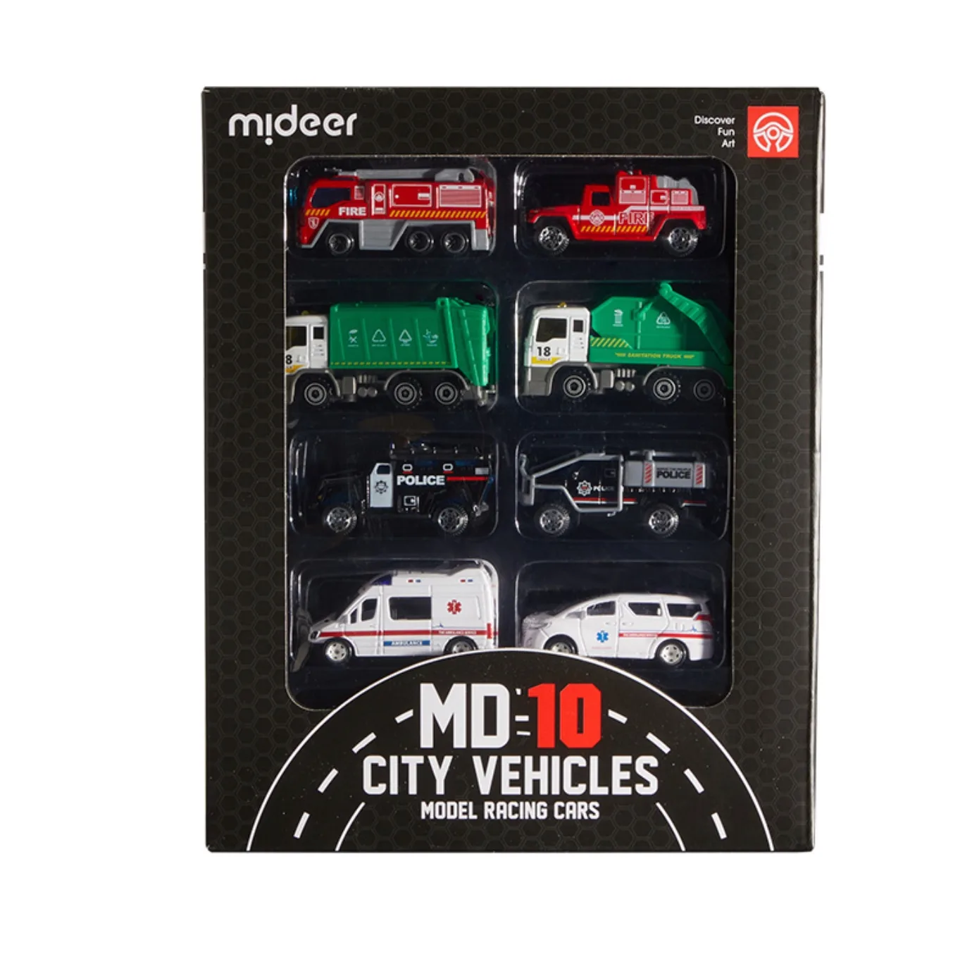 Alloy Racing Cars, City Vehicles, 10 Pcs, by Mideer, cars, ages 3+