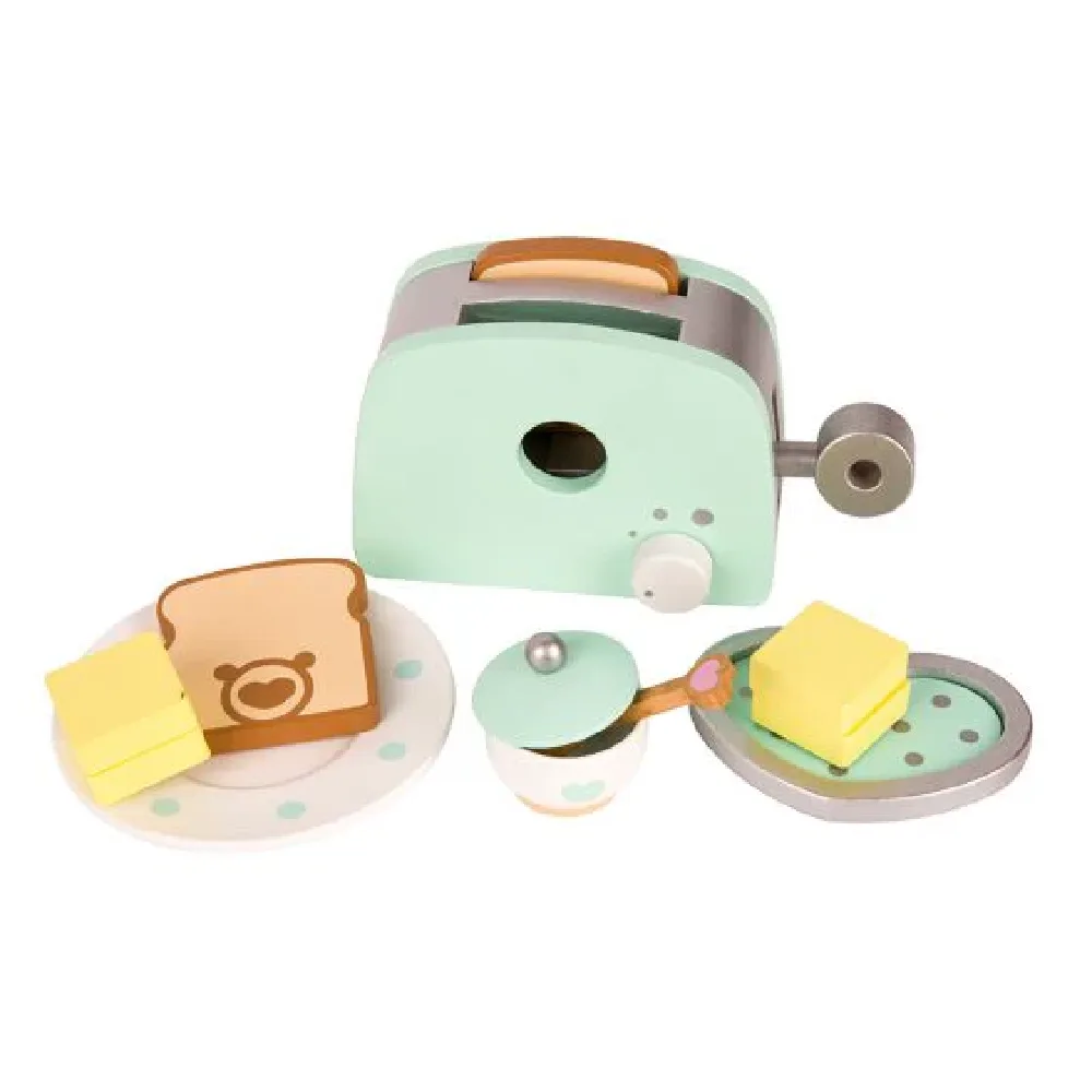 TOASTER SET, by Classic World, wooden pretend toys, ages 3+
