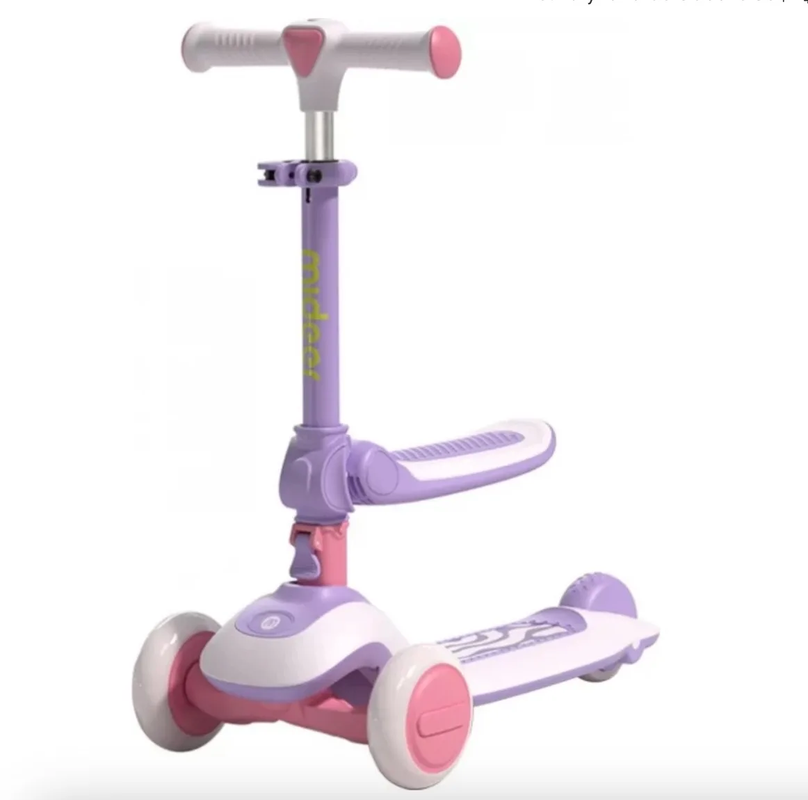 2-In-1 Foldable Scooter, Galaxy Purple, by Mideer, 12 months+