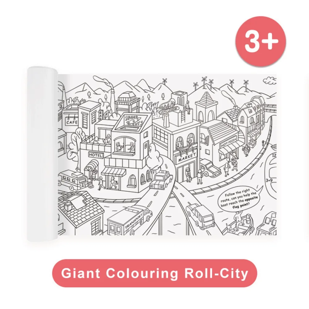 10 Meter Giant Coloring Scroll, City, by Mideer, coloring and painting, ages 3+