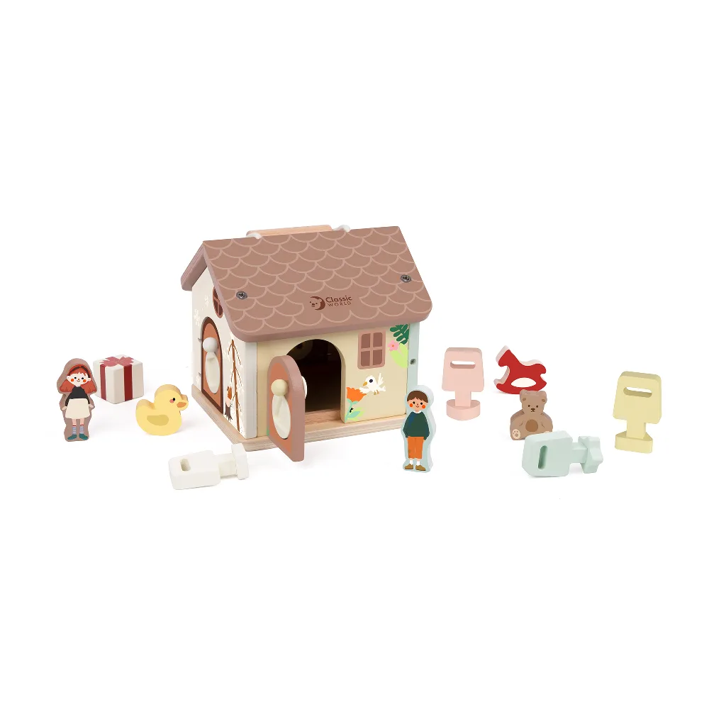 House Unlock Game, by Classic World, wooden pretend toys, ages 2+