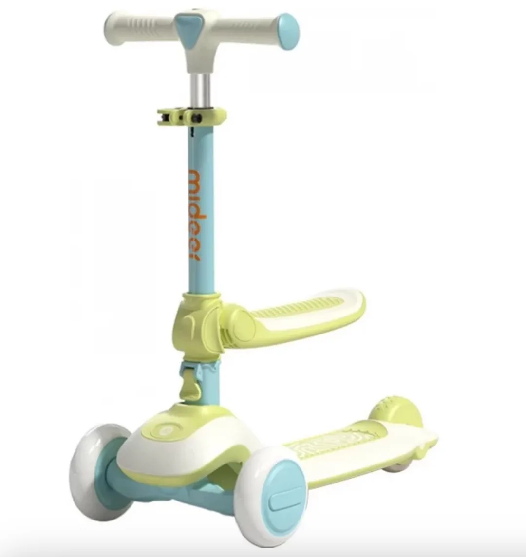 2-In-1 Foldable Scooter, Forest Green, by Mideer, 12 months+