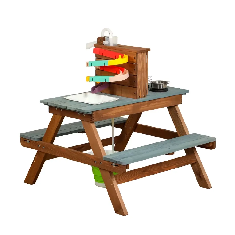 Wooden Activity Double Bench, by One Elephant, wooden pretend toys, ages 1 to 7