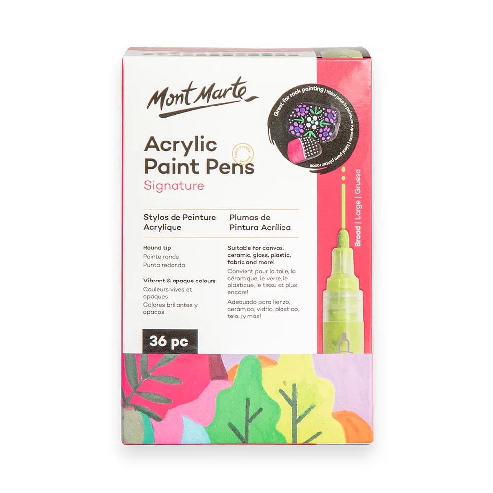 Acrylic Paint Pens Broad Tip Signature 36pc, by Mont Marte, coloring and painting, ages 5+