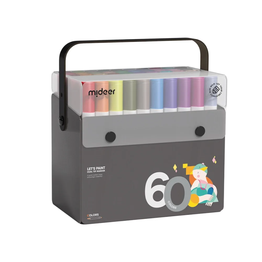 Translucent Dual Tip Markers- 60 Colors, by Mideer, coloring and painting