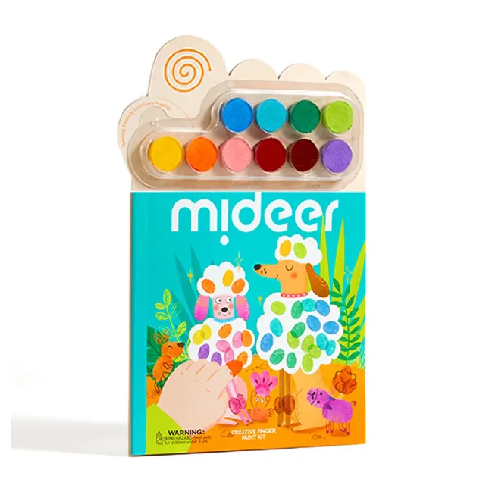Creative Finger Paint Kit, Animal Party, by Mideer, coloring and painting, ages 2+